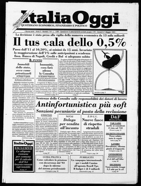 Italia oggi : quotidiano di economia finanza e politica